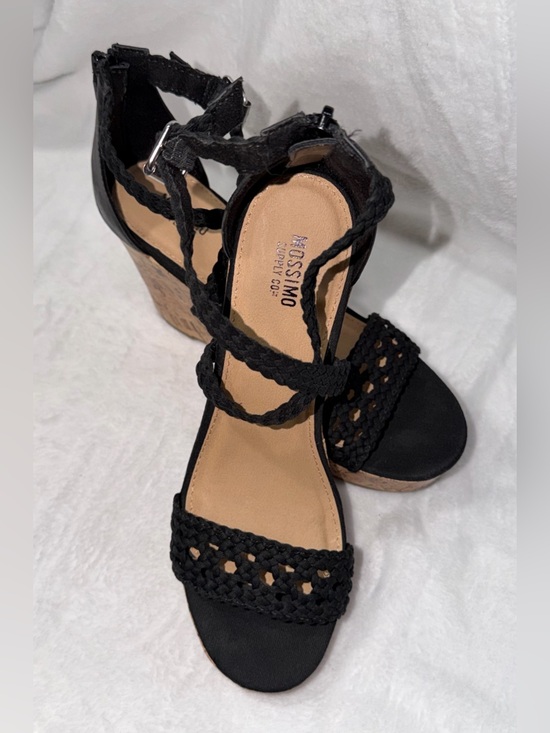 Mossimo Supply Co. Shoes - Mossimo Supply Co. Black Braided Cork Wedge Sandals
